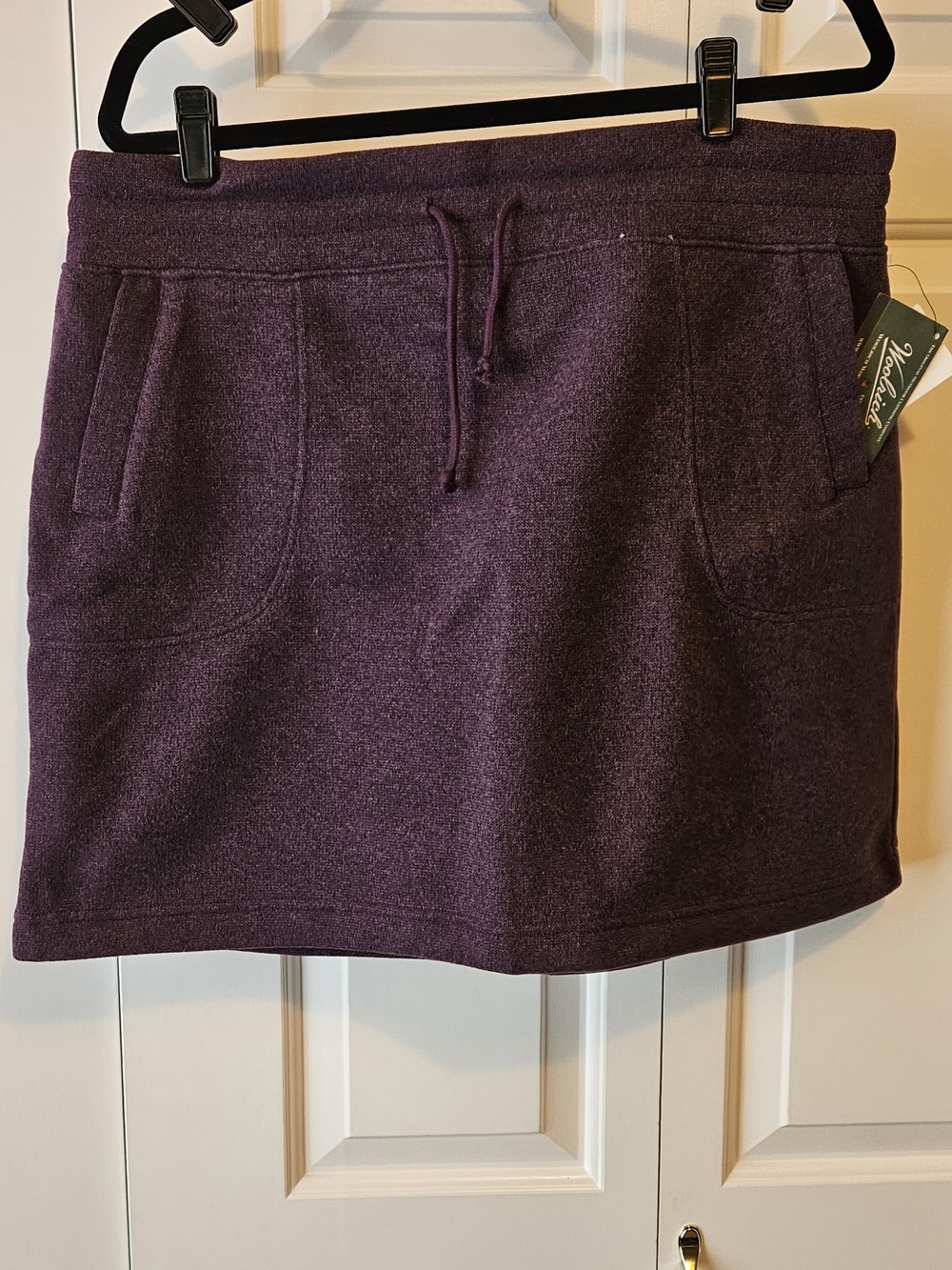 Woolrich Plum Drawstring Knit Skirt NWT